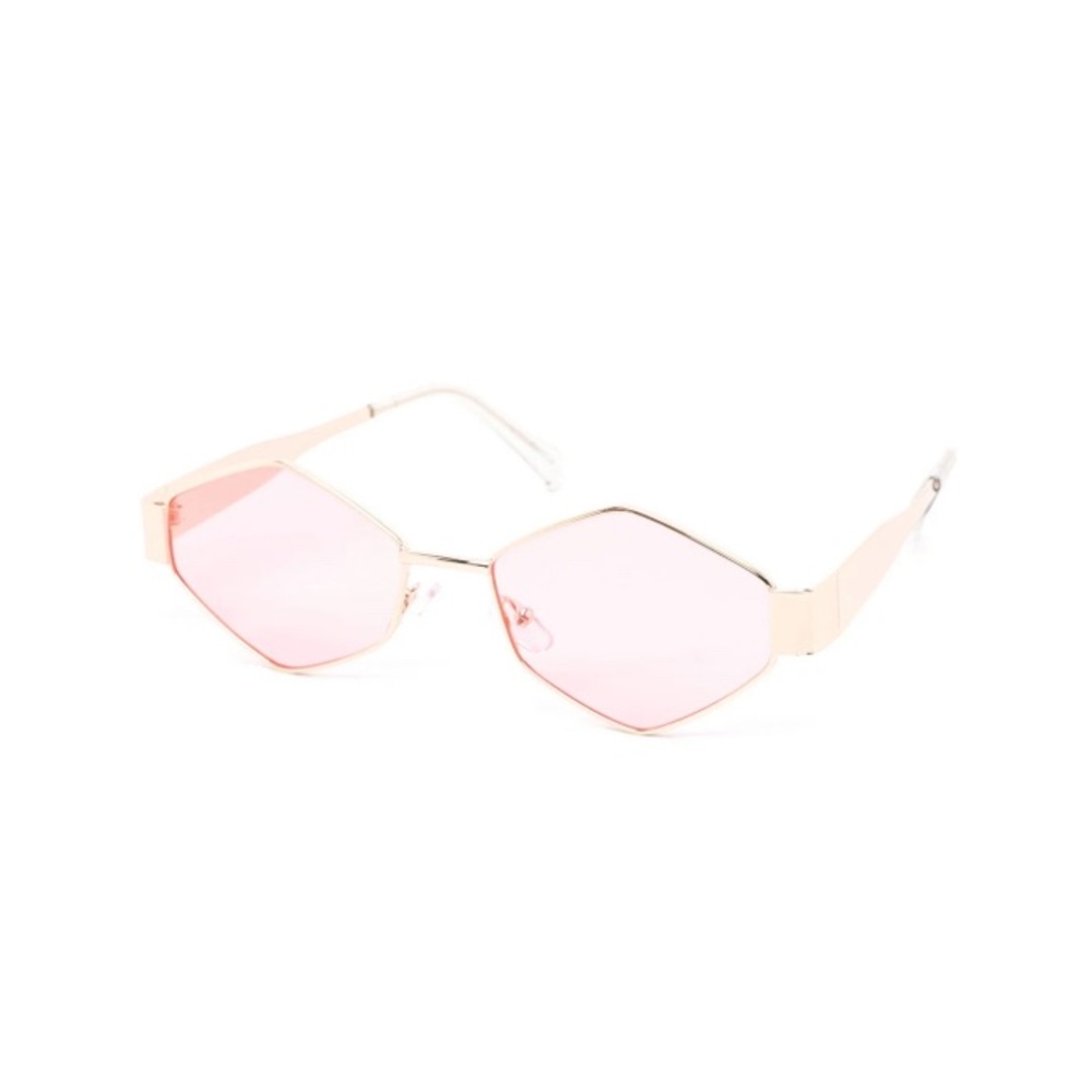 Stylish Pink Hexagonal Sunglasses